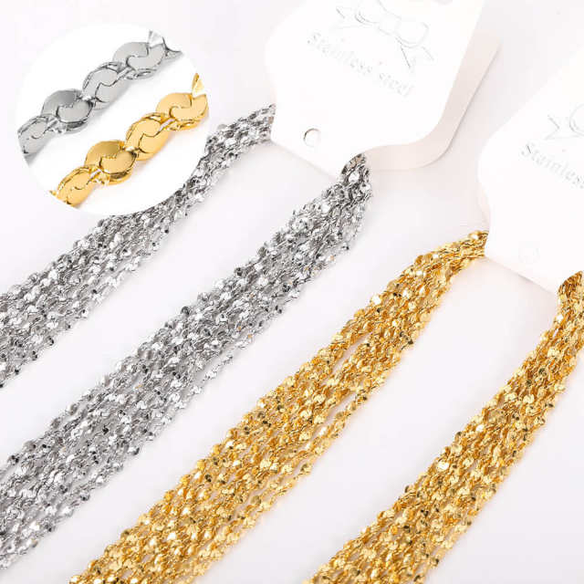 18K real gold plated basic stainless steel necklace chain