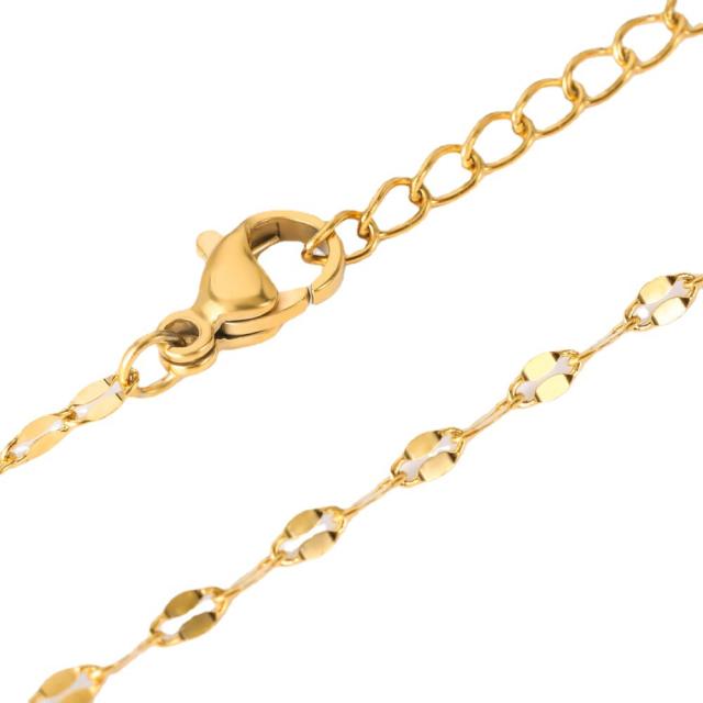 18K real gold plated basic stainless steel necklace chain