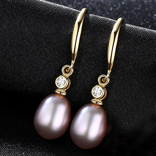 Sterling silver real pearl drop earrings