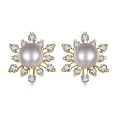 Sterling silver warter pearl studs earrings