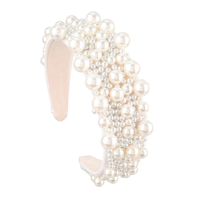 Korean fashion faux pearl bead headband