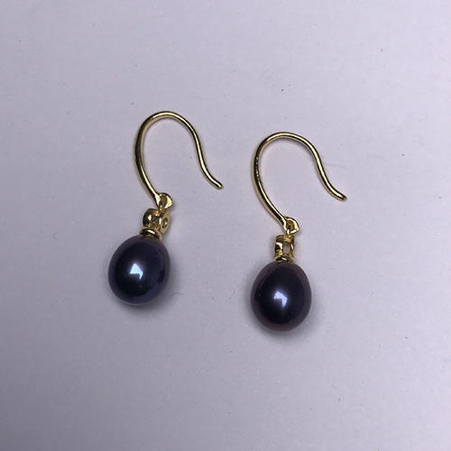 Sterling silver real pearl drop earrings