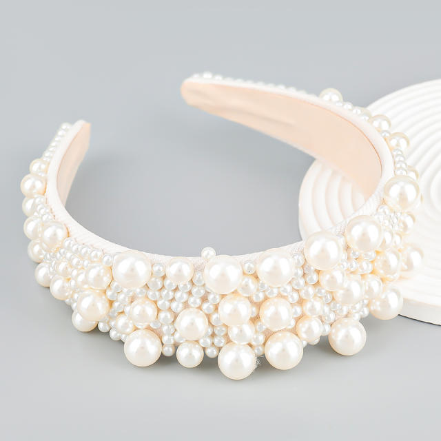 Korean fashion faux pearl bead headband