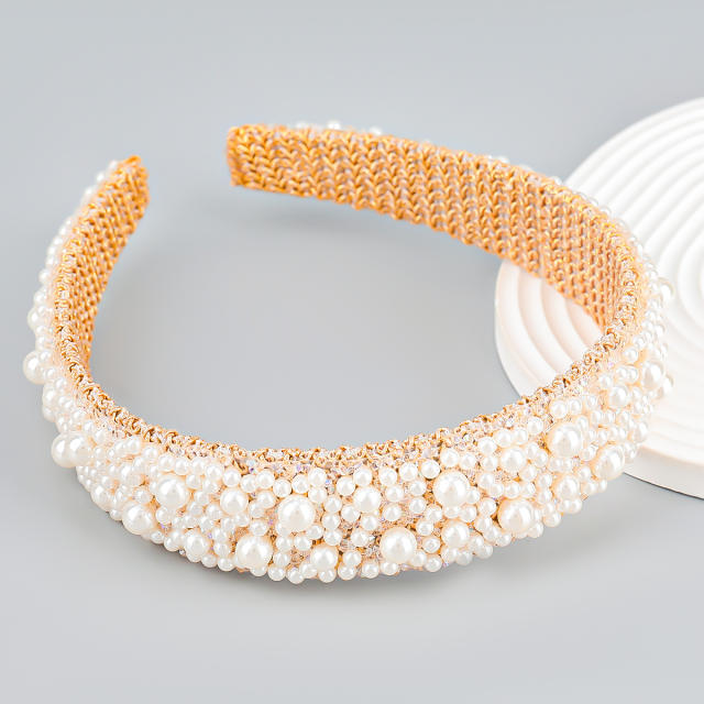 Korean fashion faux pearl bead headband