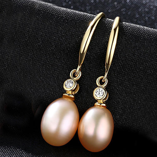 Sterling silver real pearl drop earrings