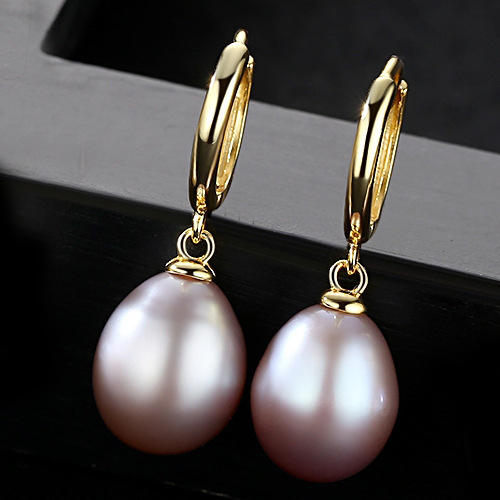 sterling silver water pearl real pearl earrings