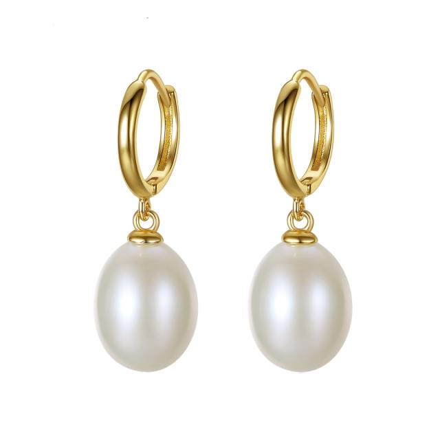 sterling silver water pearl real pearl earrings