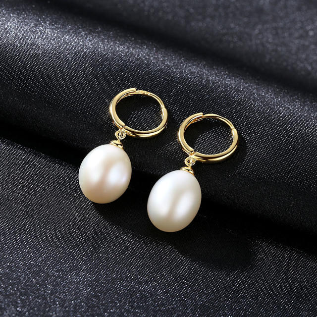 sterling silver water pearl real pearl earrings