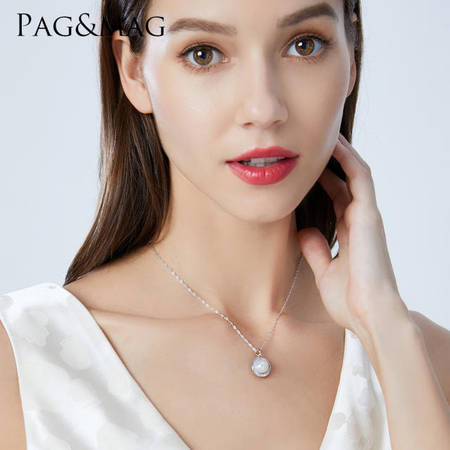 925 sterling silver water pearl one pearl necklace