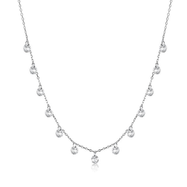 Sterling silver dainty cubic zircon necklace bracelet