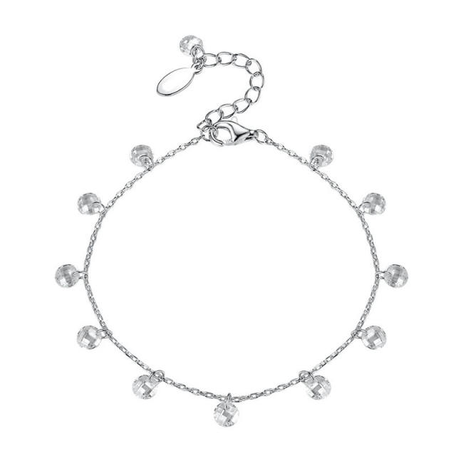Sterling silver dainty cubic zircon necklace bracelet