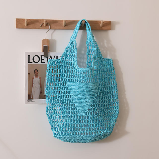 Summer design candy color hollow straw bag
