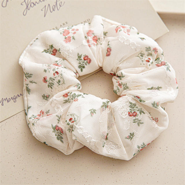 Spring design floral scrunchies