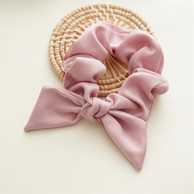 Korean fashion plain color bunny ear scrunchies