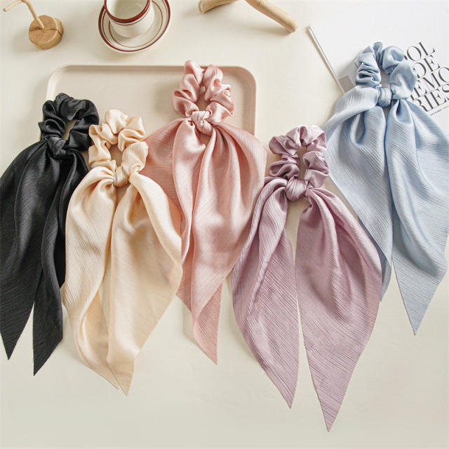 Plain color stain scarf scrunchies