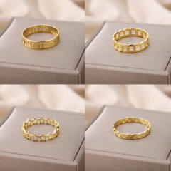 18K gold plated stainless steel ring band