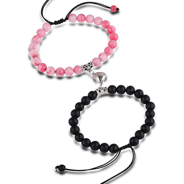 Amazon hot sale magnetic attraction heart bead bracelet