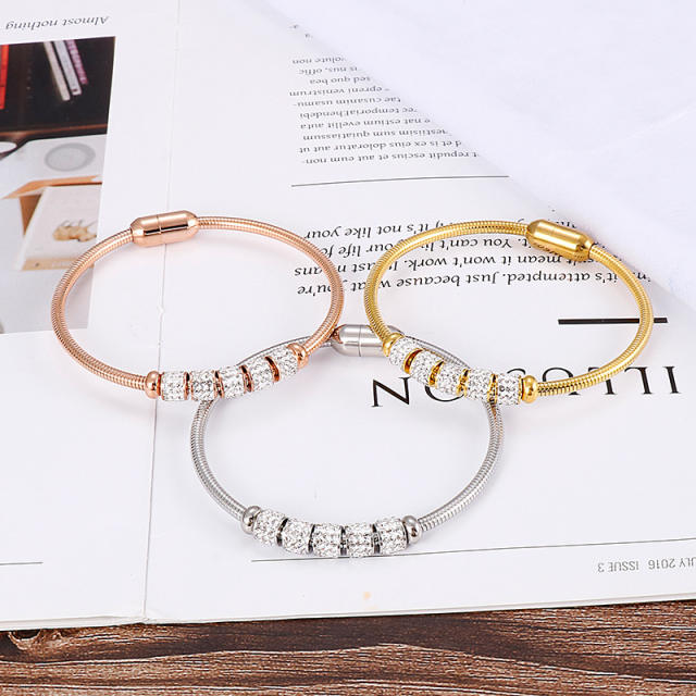 Concise stainless steel wire Magnetic buckle bangle