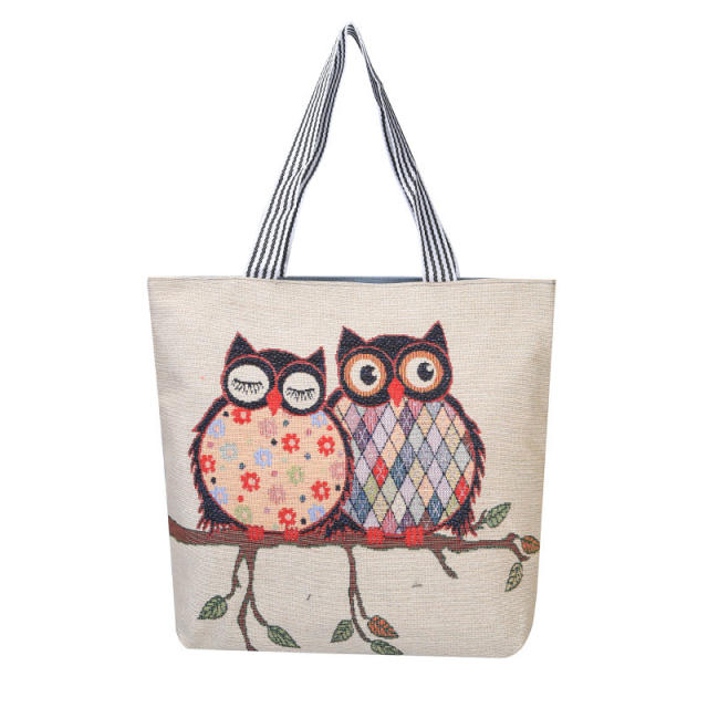 Korean fashion sweet owl canvas tote bag