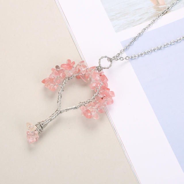 Amazon hot sale crystal life tree pendant necklace
