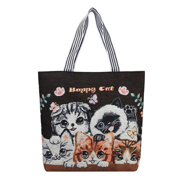Large capacity holiday trend canvas tote bag beach bag