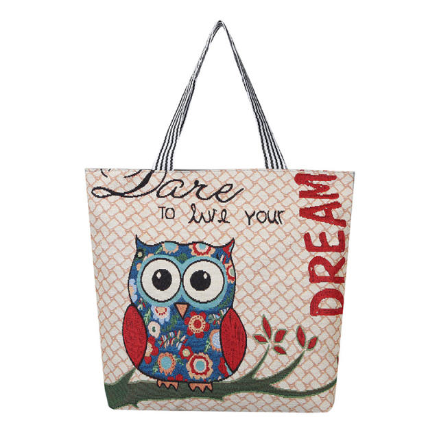 Korean fashion sweet owl canvas tote bag