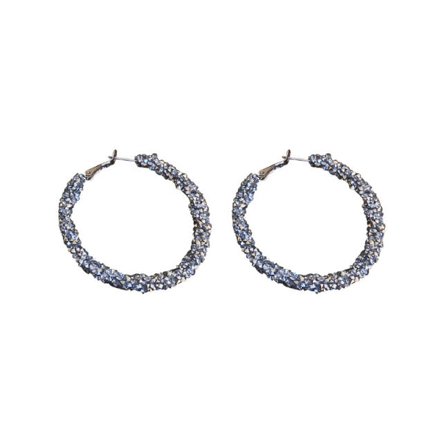 Elegant rhinestone hoop earrings
