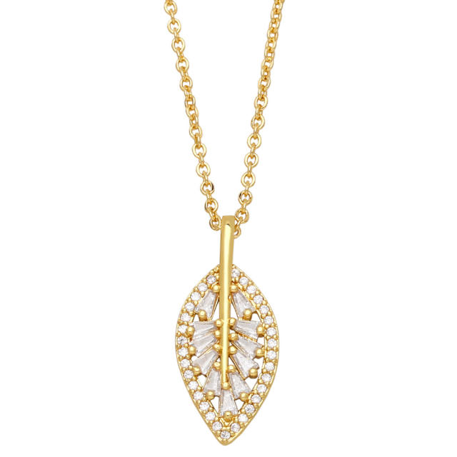 Luxury pave setting cubic zircon copper necklace