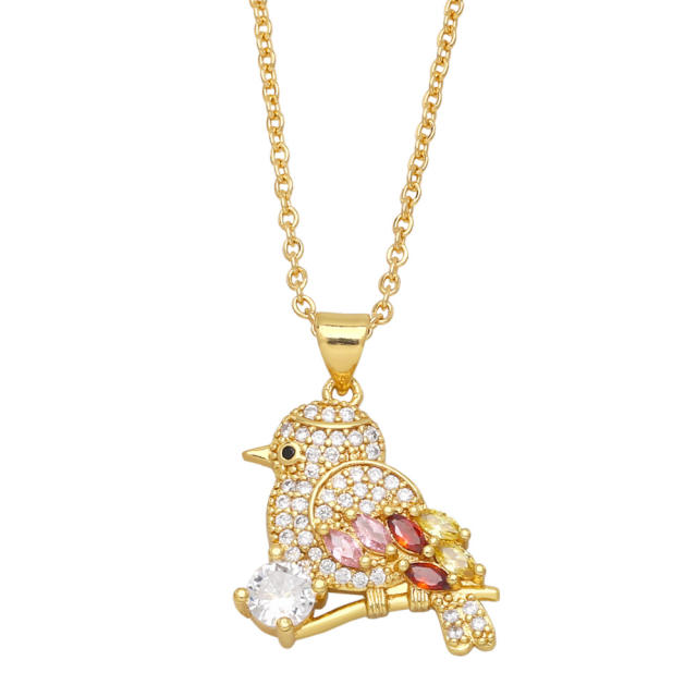 Luxury pave setting cubic zircon copper necklace