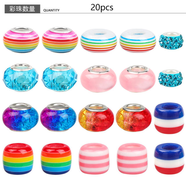 Summer design candy color diy bead bracelet set for kids