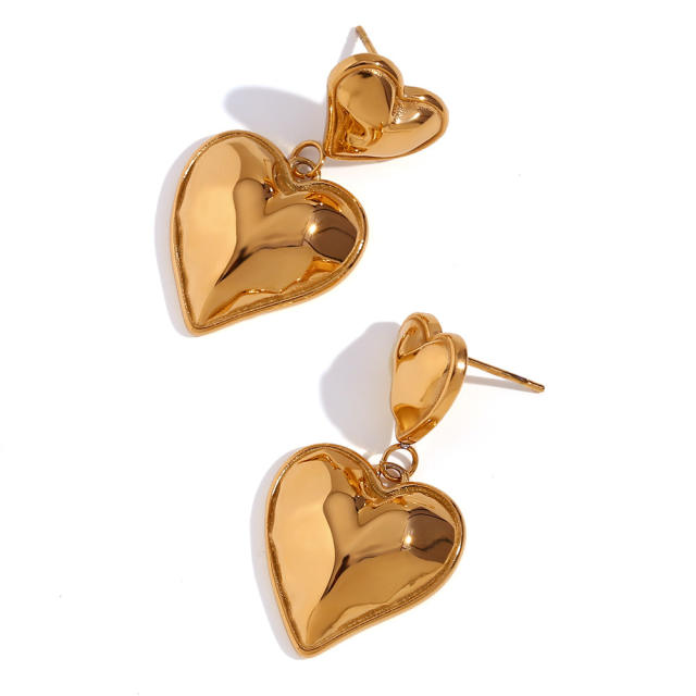 Classic heart stainless steel earrings