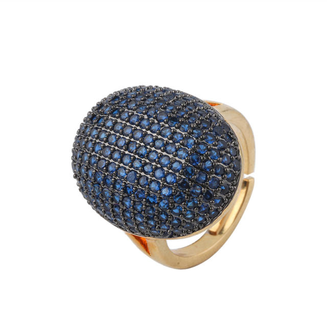 Occident fashion color cubic zircon copper rings
