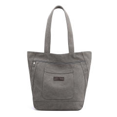 Vintage canvas plain color tote bag