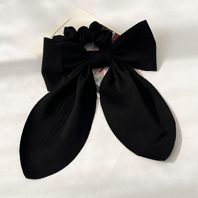 Elegant plain color bow scrunchies