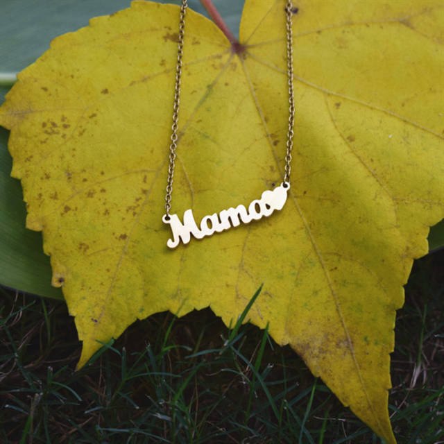 Hot sale mama heart stainless steel necklace