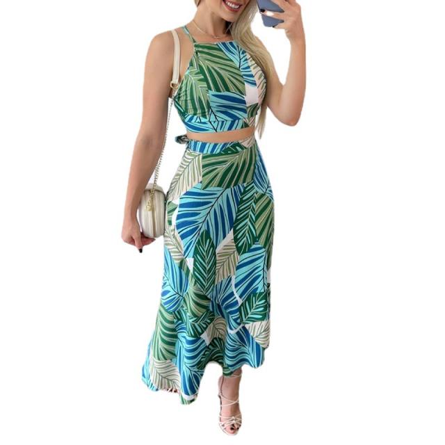 Summer design camisole maxi skirt set