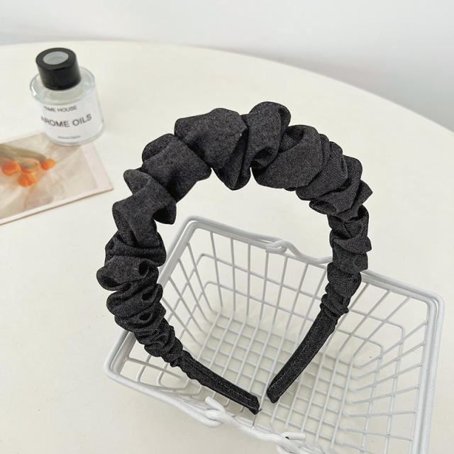 Classic denim scrunchies headband