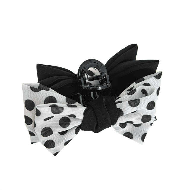 Korean fashion polka dots bow hair claw clips