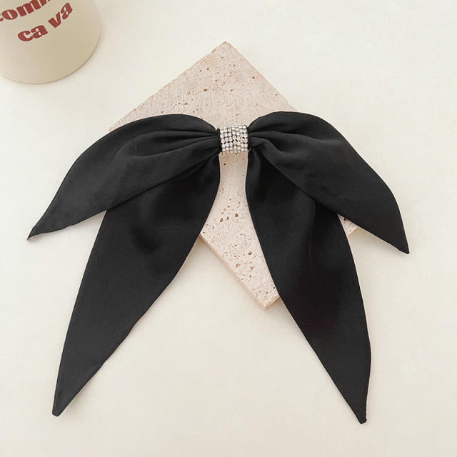 Super elegant satin bow french barrette hair clips