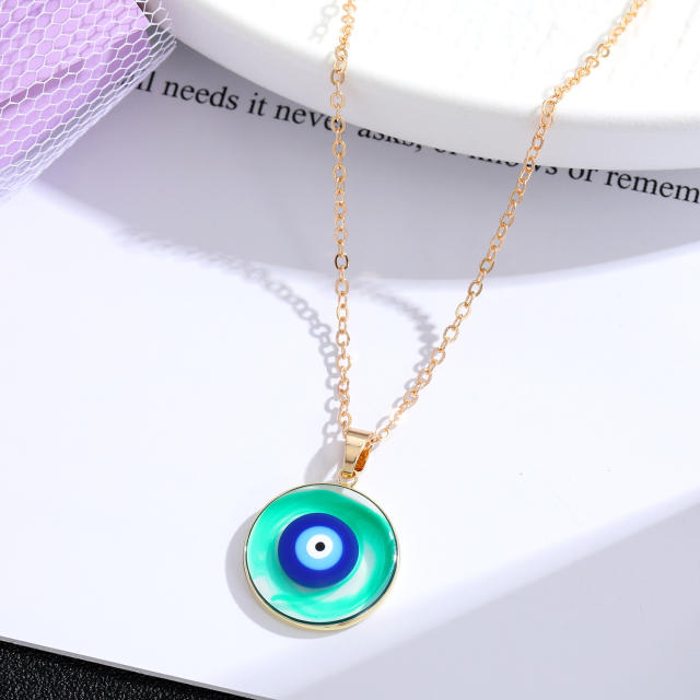 Classic blue evil eye pendant necklace