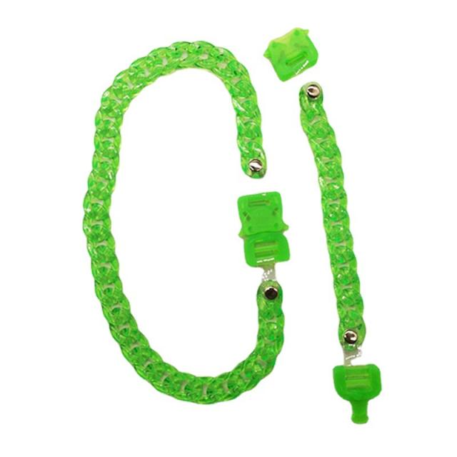 Clear green color acrylic chain buckle necklace