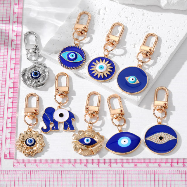 Popular blue color sereis evil eye keychain