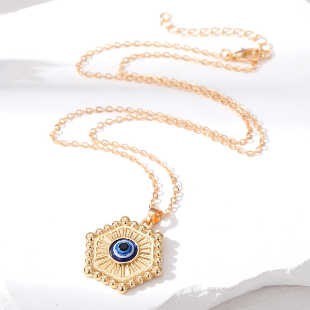 Alloy evil eye pendant necklace