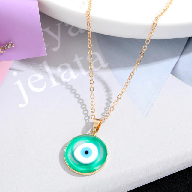 Classic blue evil eye pendant necklace