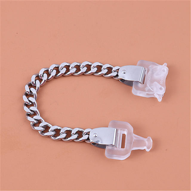 Hiphop stainless steel chain buckle necklace