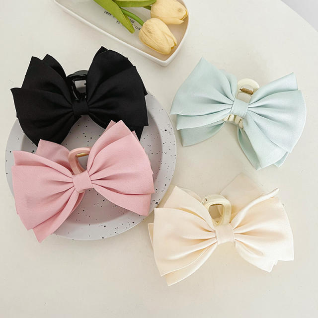 Korean fashion satin bow hair claw clips