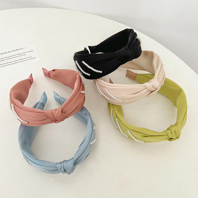 Korean fashion plain color knotted headband