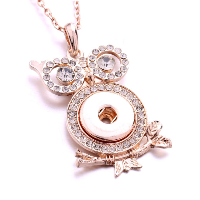 18mm vintage owl snap jewelry pendant