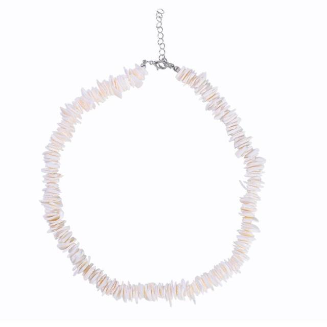 Boho beach trend puka shell necklace bracelet