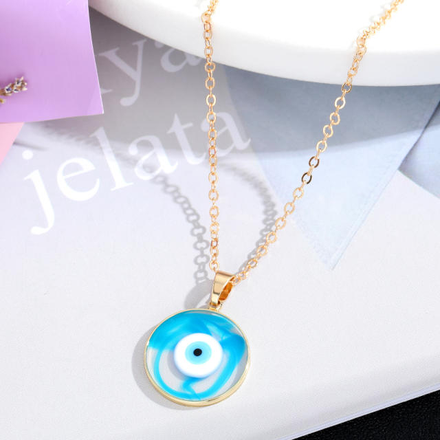 Classic blue evil eye pendant necklace